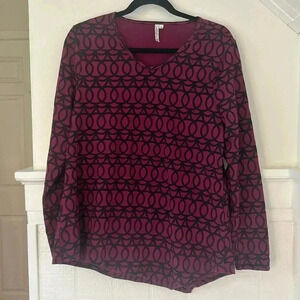 Lulu-B Purple and Black Long Sleeve Top Women’s Small